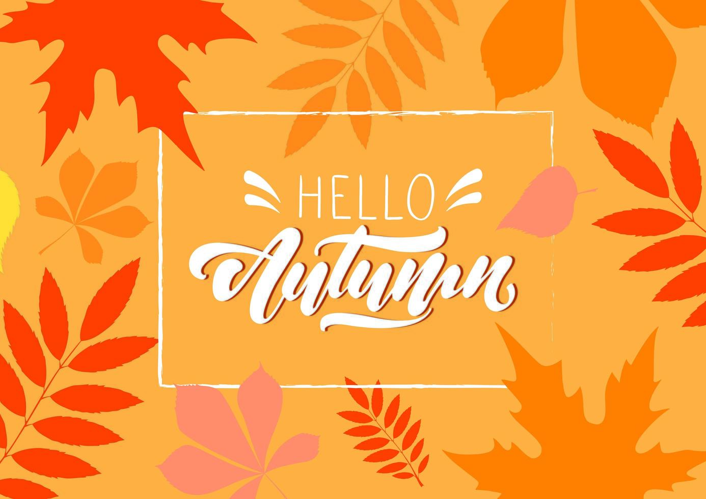 Hello Autumn on fall background vector