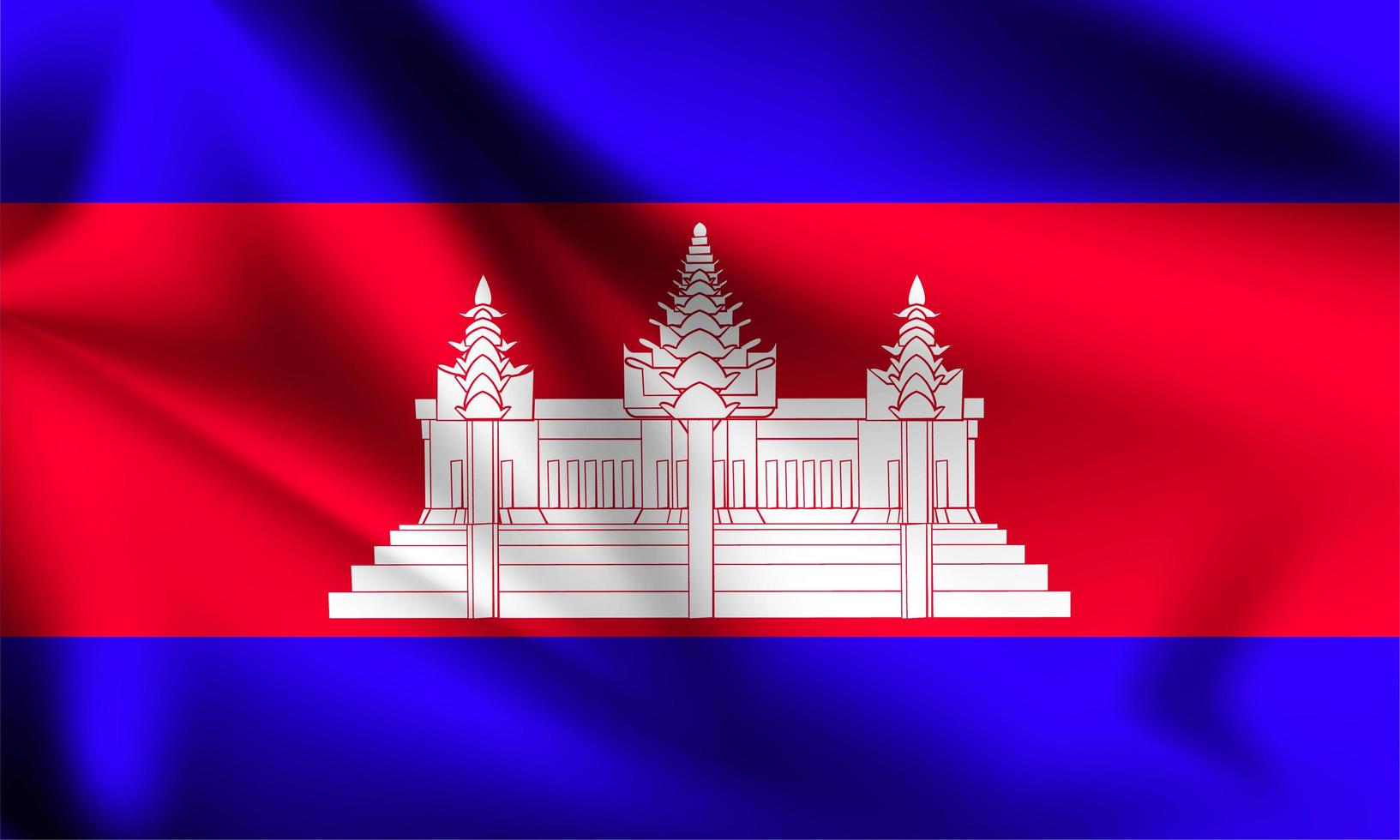 Cambodia 3d flag vector