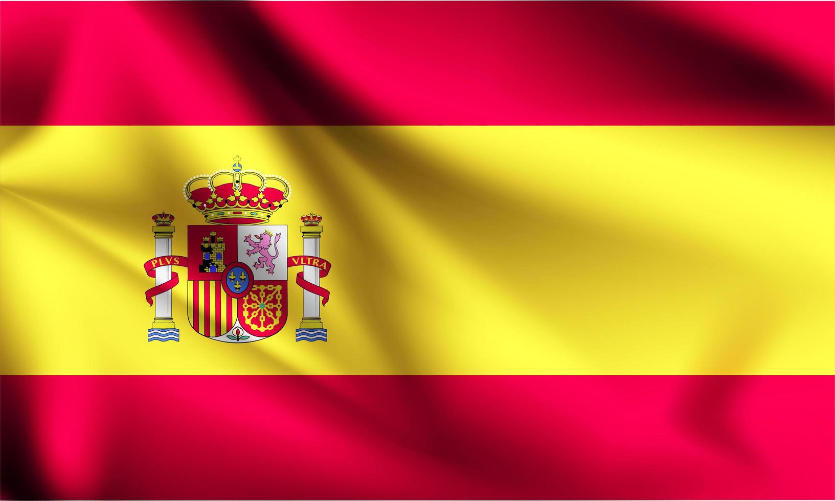 Spain 3d flag close up vector