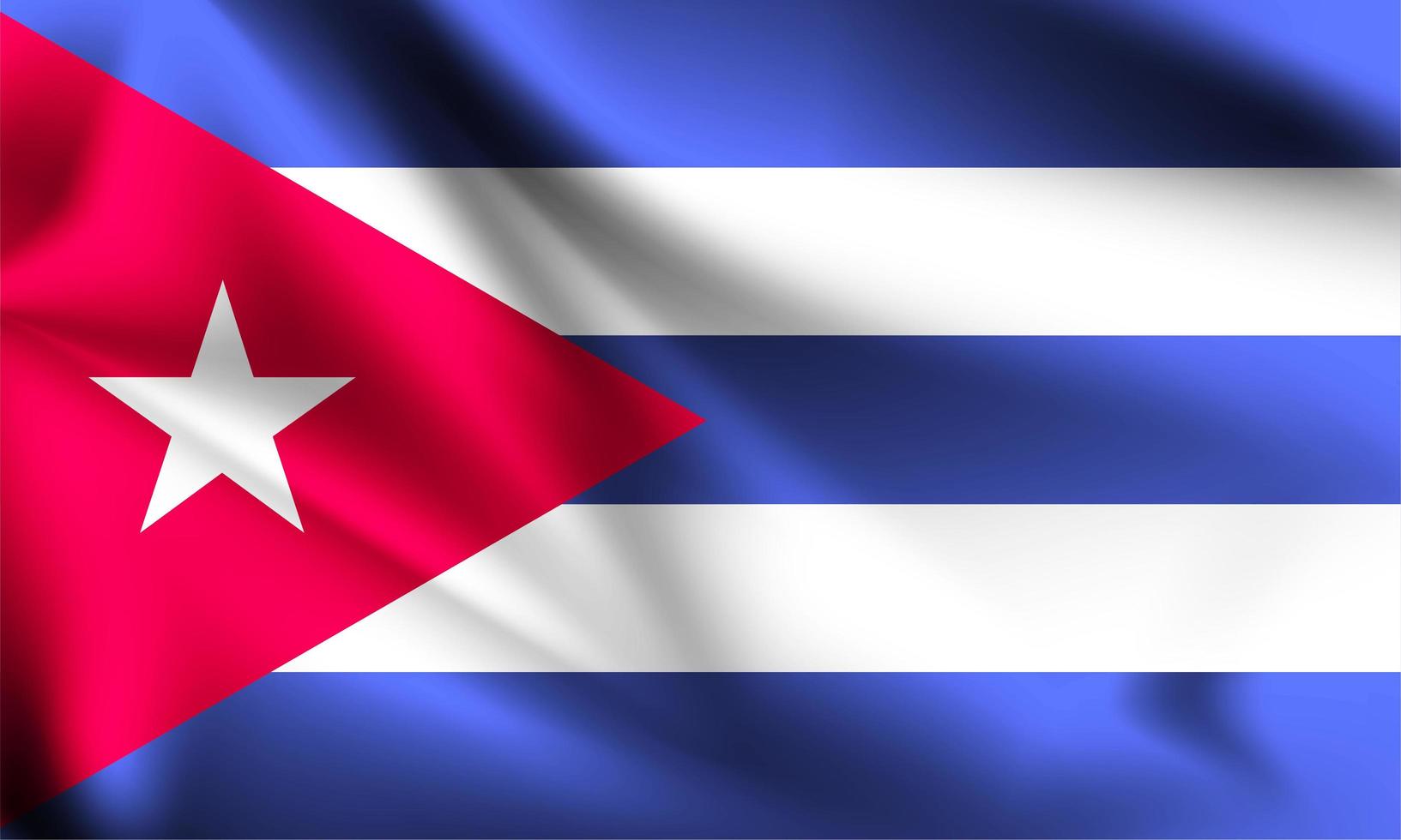 Cuba 3d flag  vector