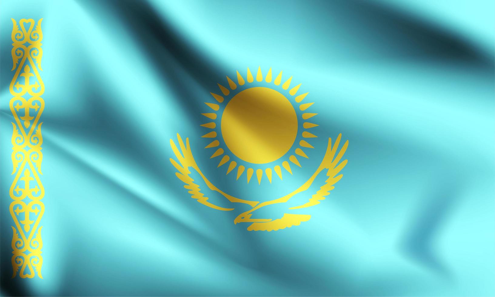 Kazajstán bandera 3d vector