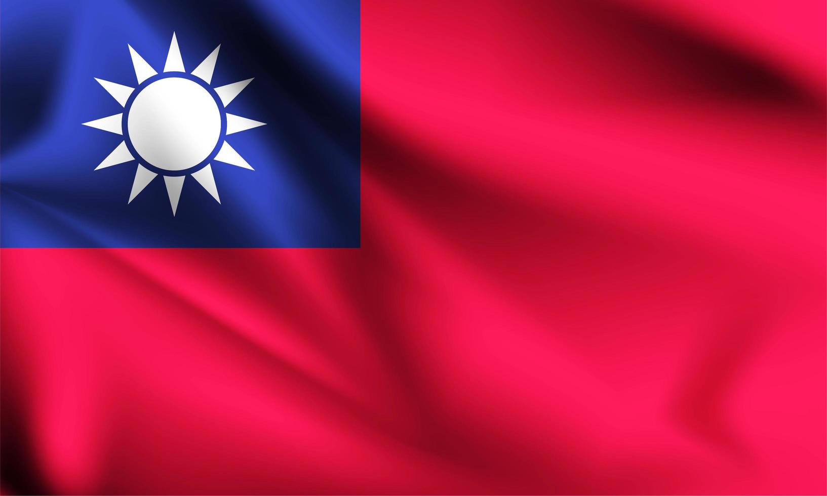 Taiwan 3d flowing flag  vector