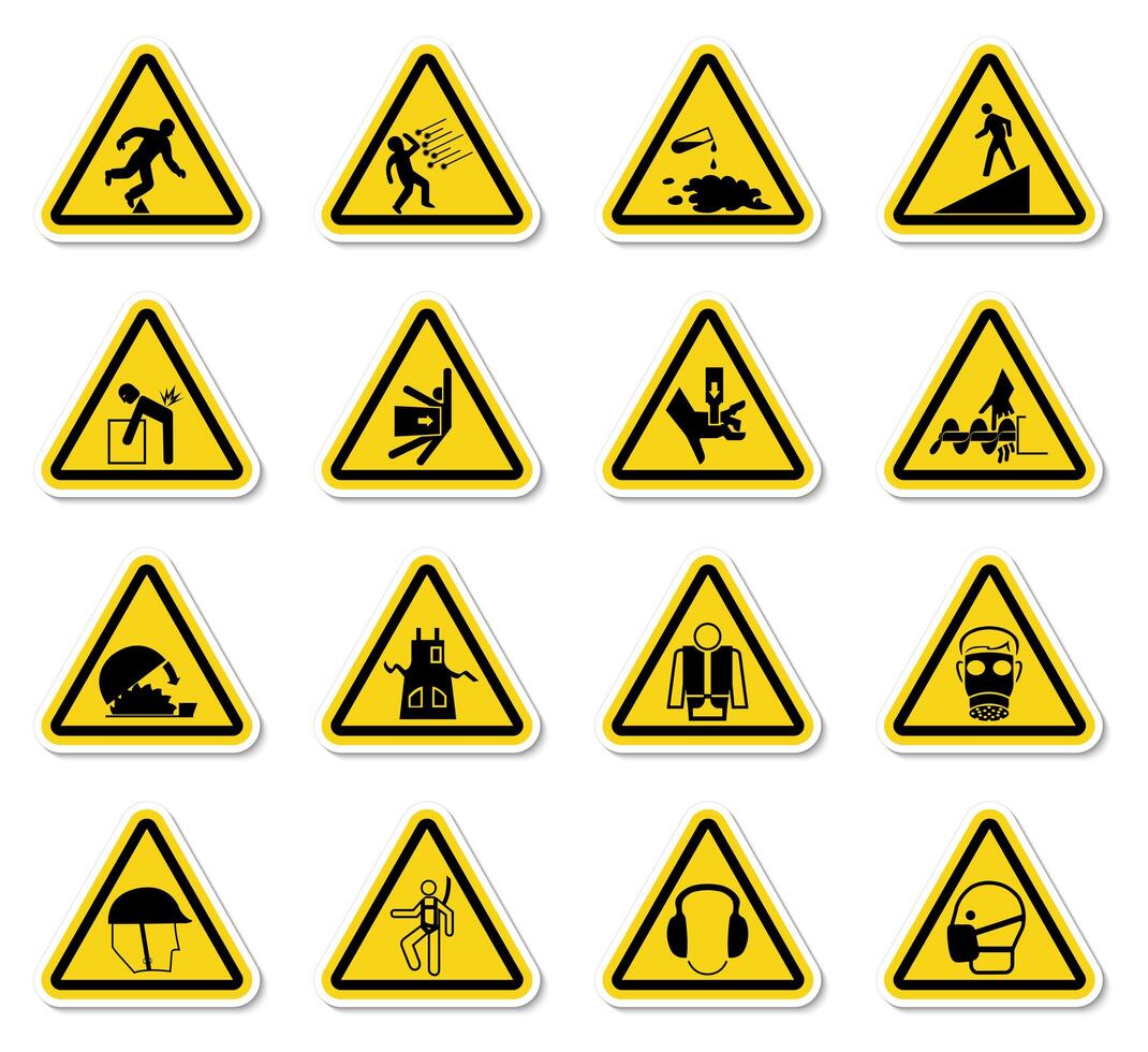 Triangle Warning Hazard Symbols  vector