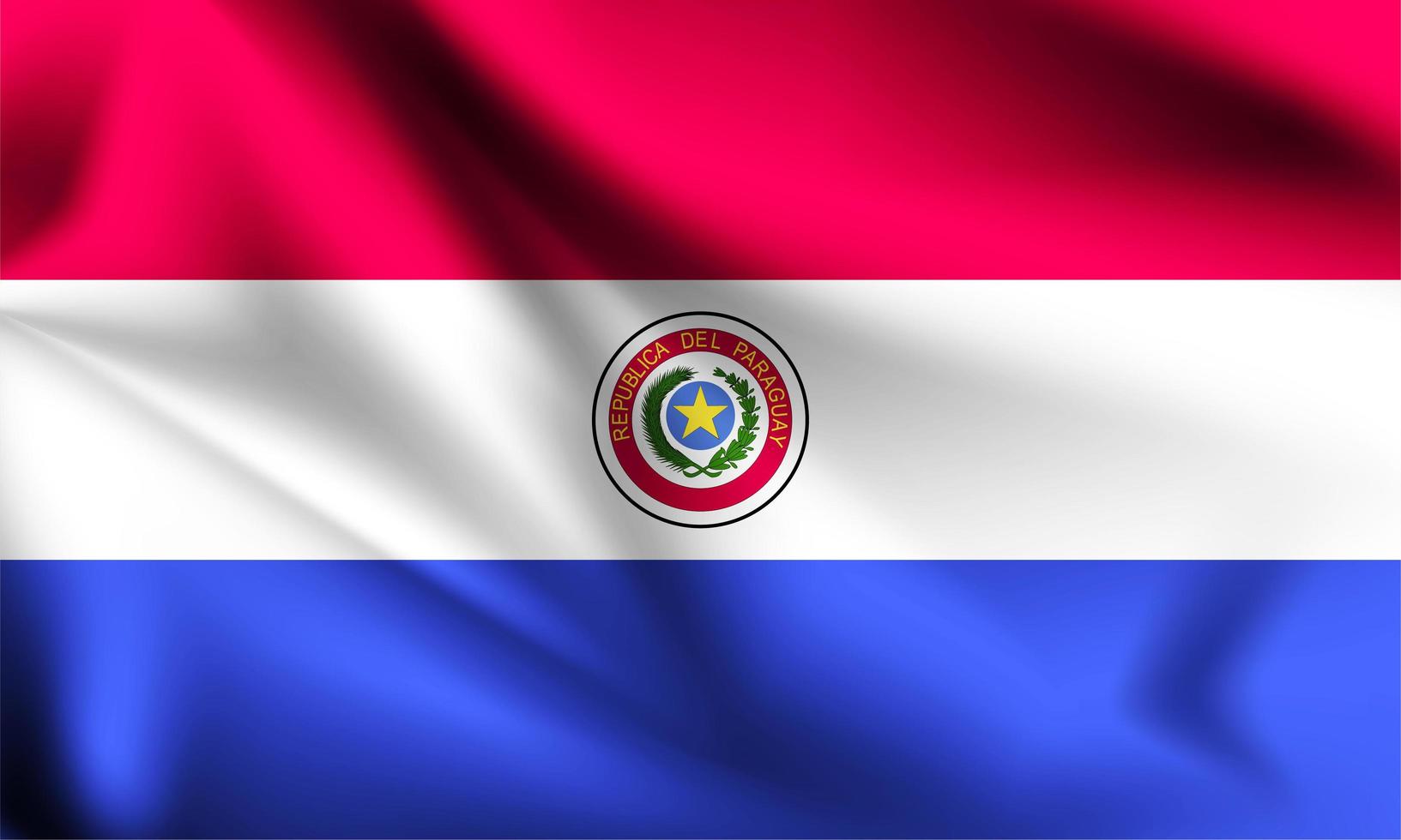 Paraguay 3d flag vector