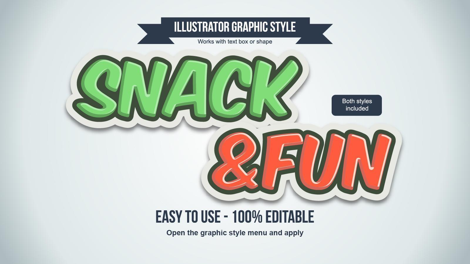 Green and Red Sticker Text Effect vector