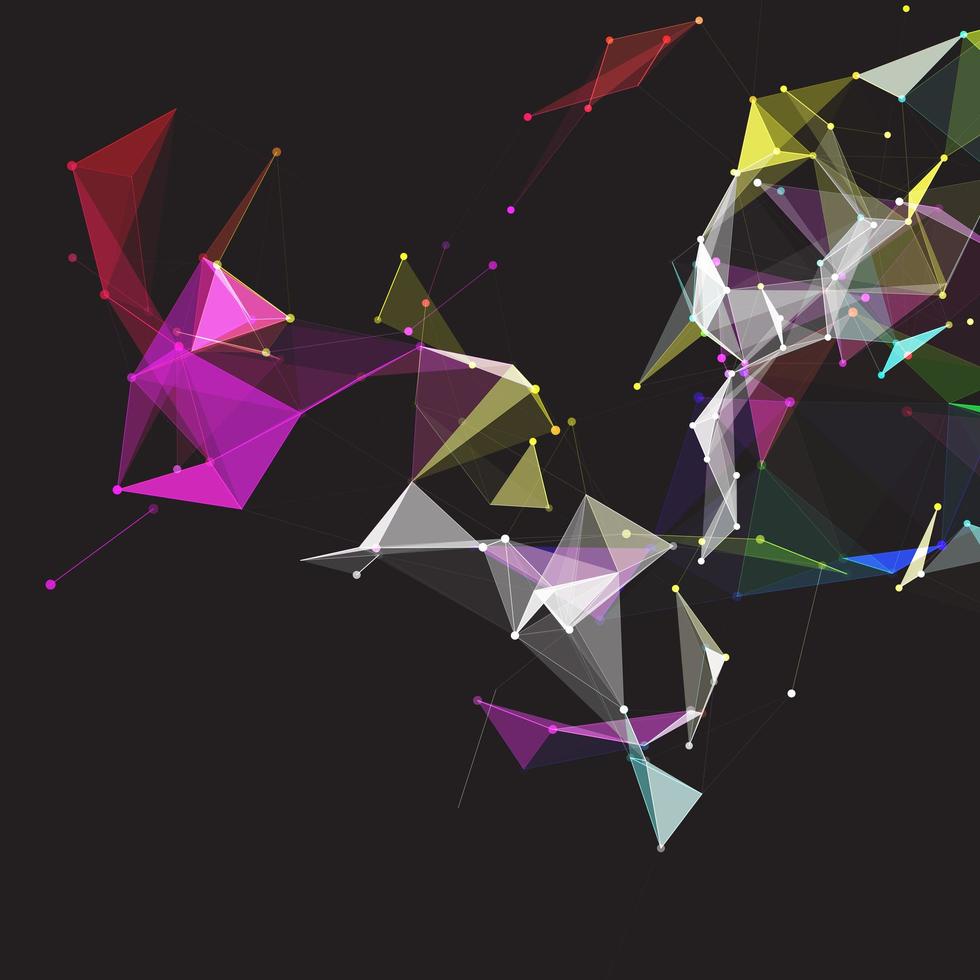 Colorful low poly plexus design vector