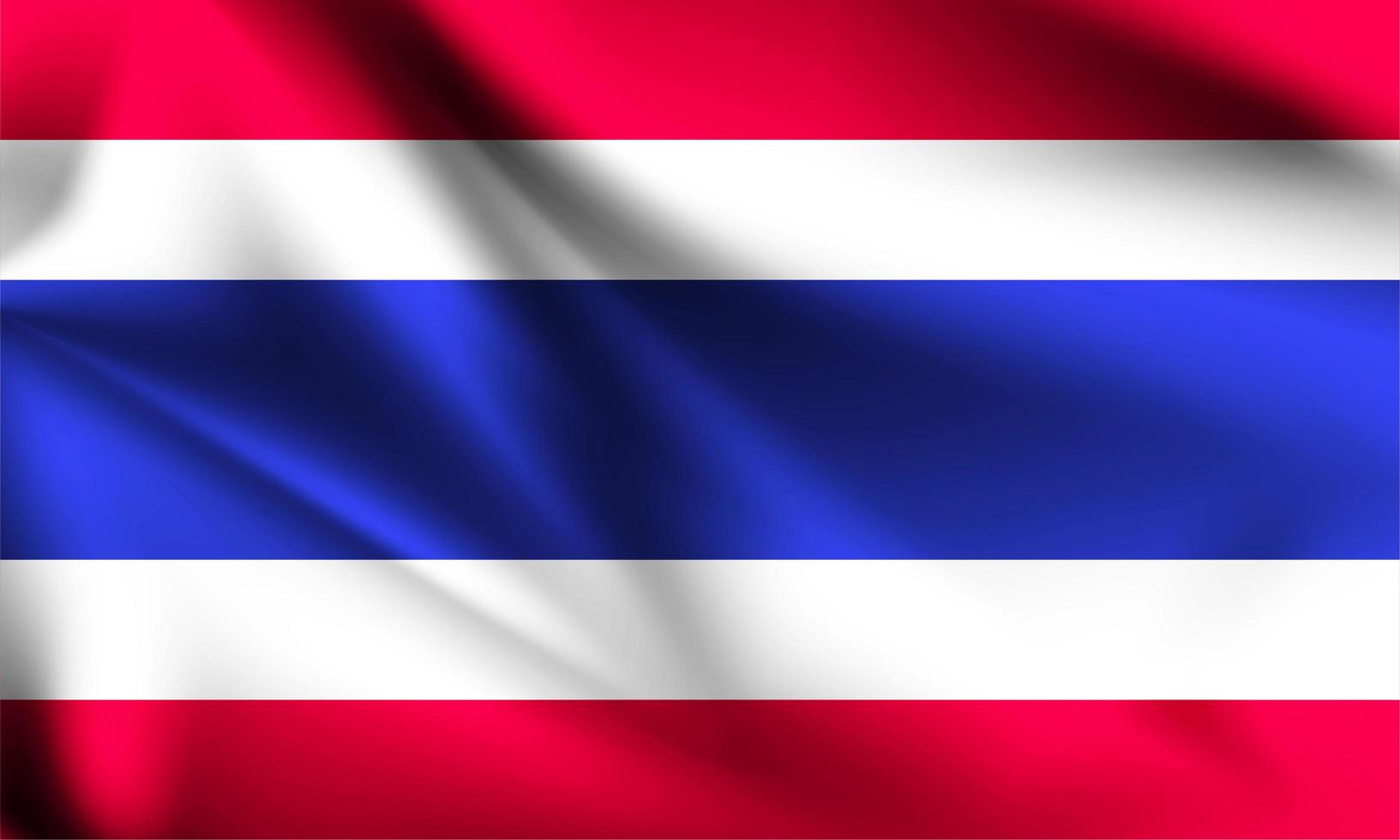 Thailand 3d wavy flag  vector