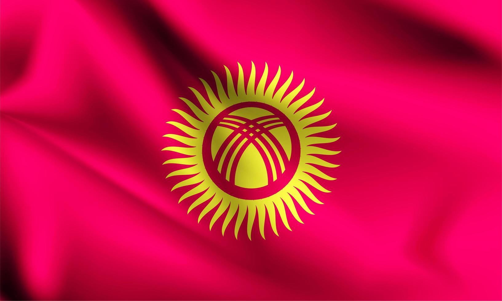 Kyrgyzstan 3d flag waving vector