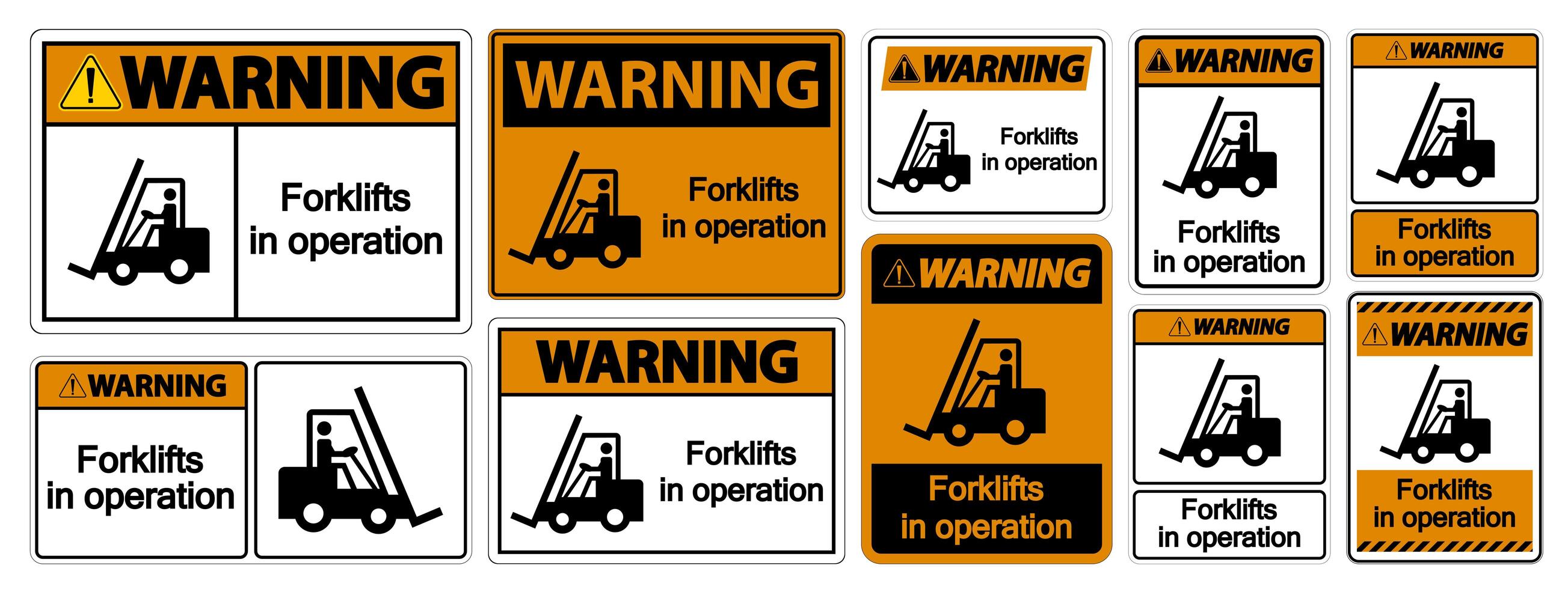 Warning forklifts in operation Symbol Sign vector