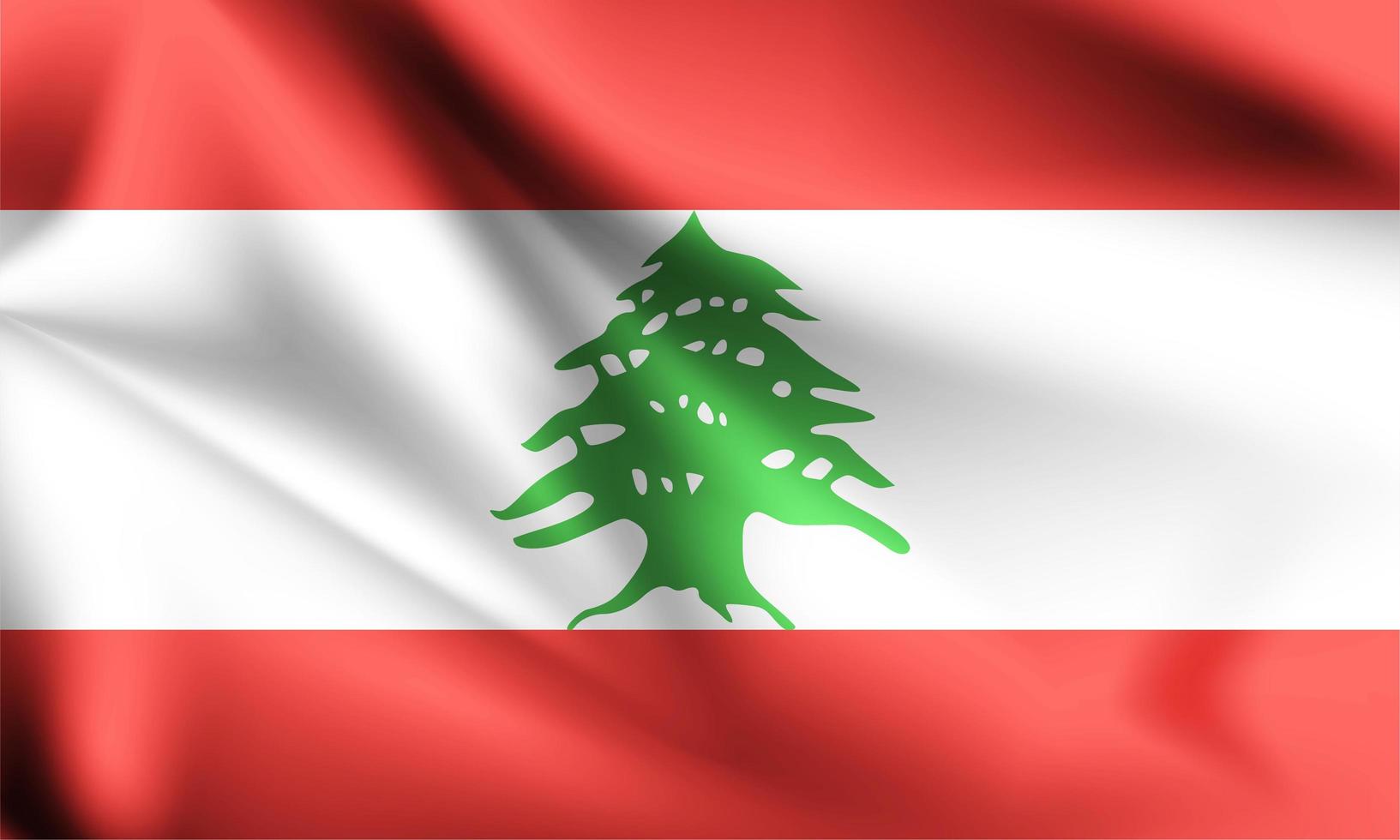 Lebanon 3D flag  vector