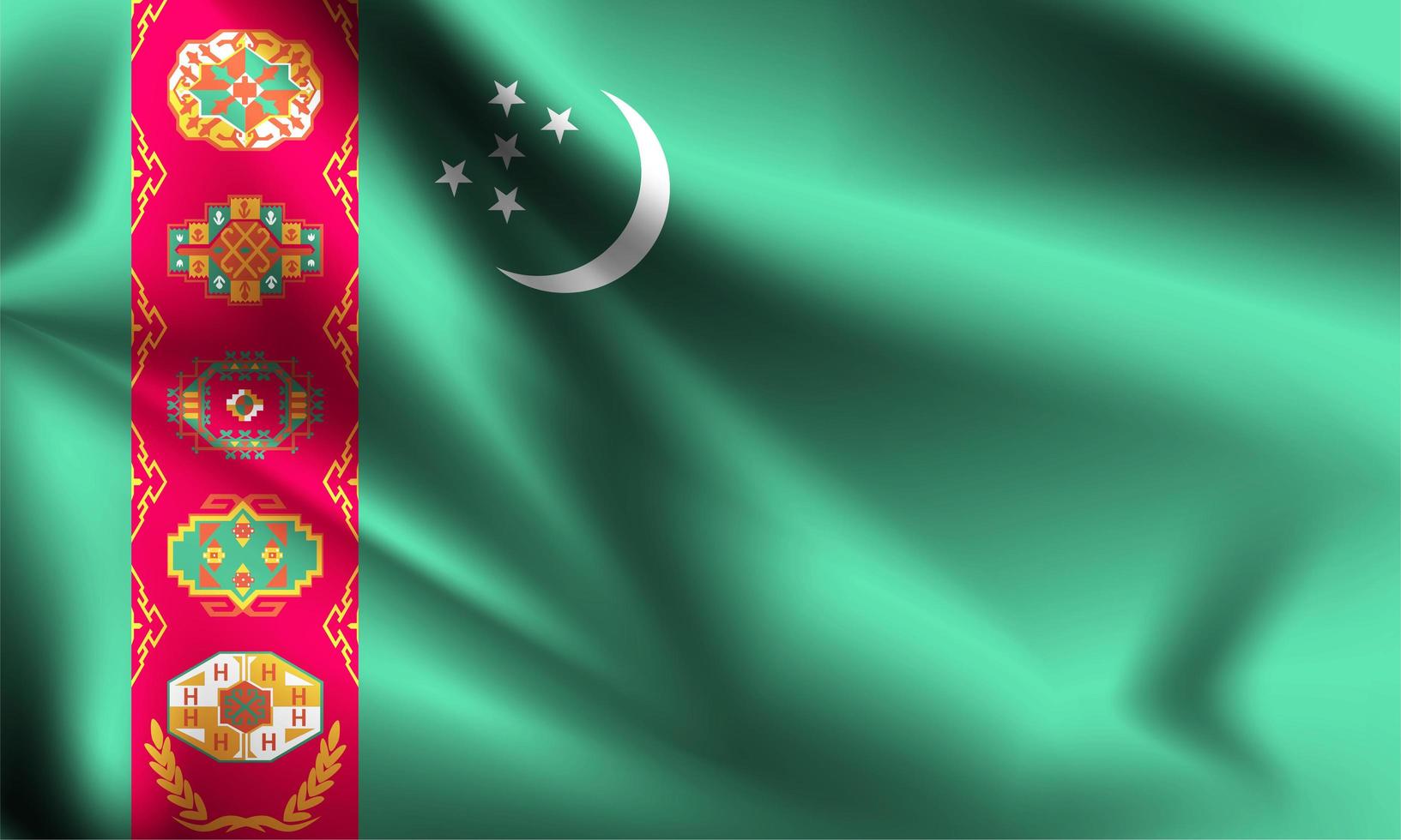 Turkmenistan 3d flag  vector