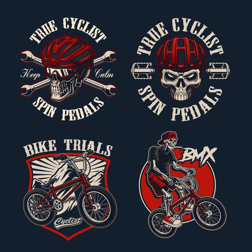 Bicycle themed badges vector