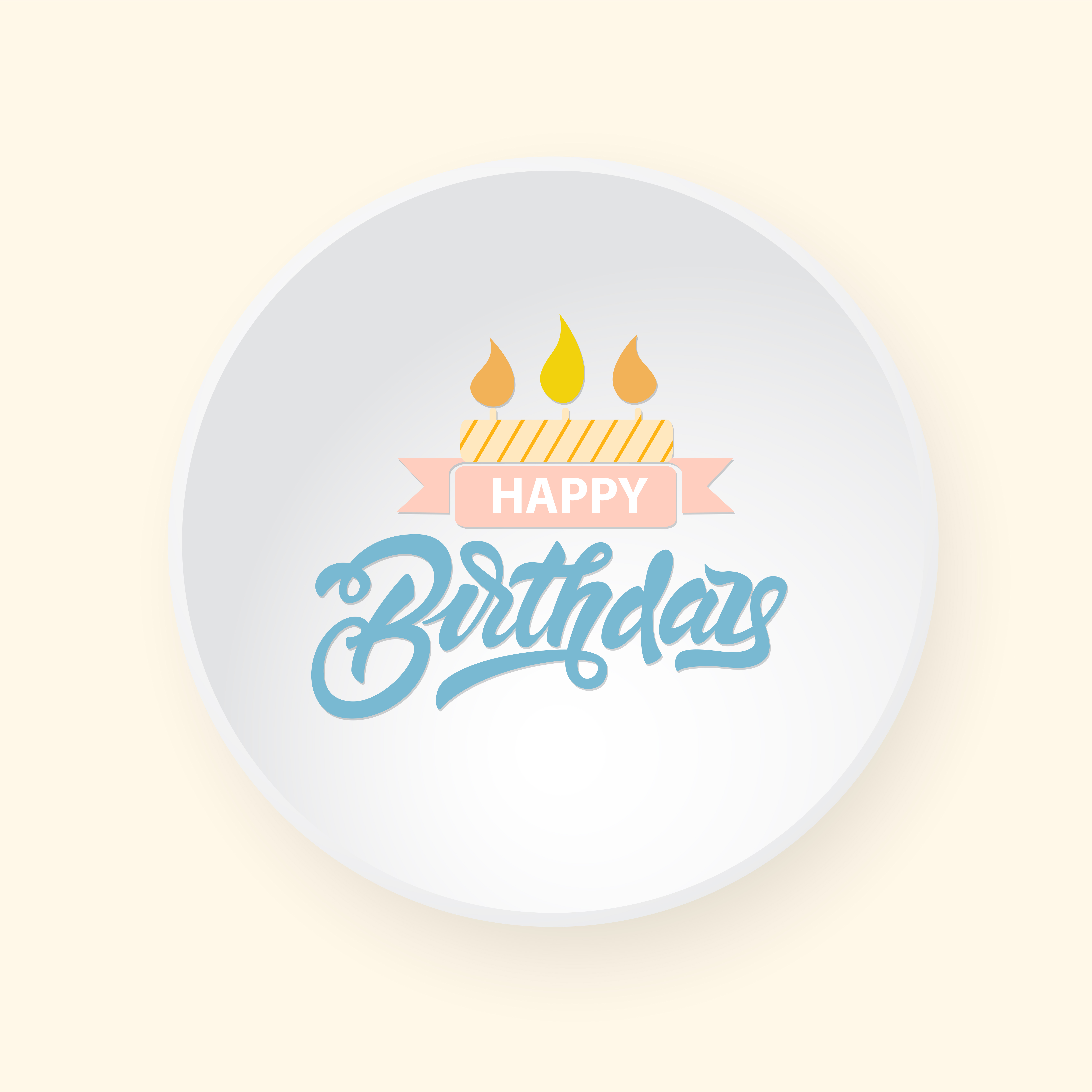 Happy birthday on a plate 1229025 Vector Art at Vecteezy