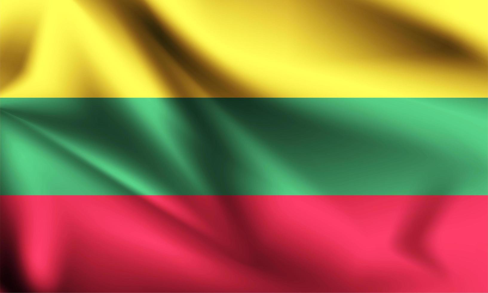 Lithuanian 3d flag  vector