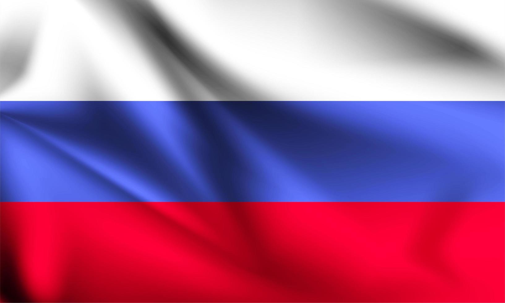 Russia 3d flag  vector