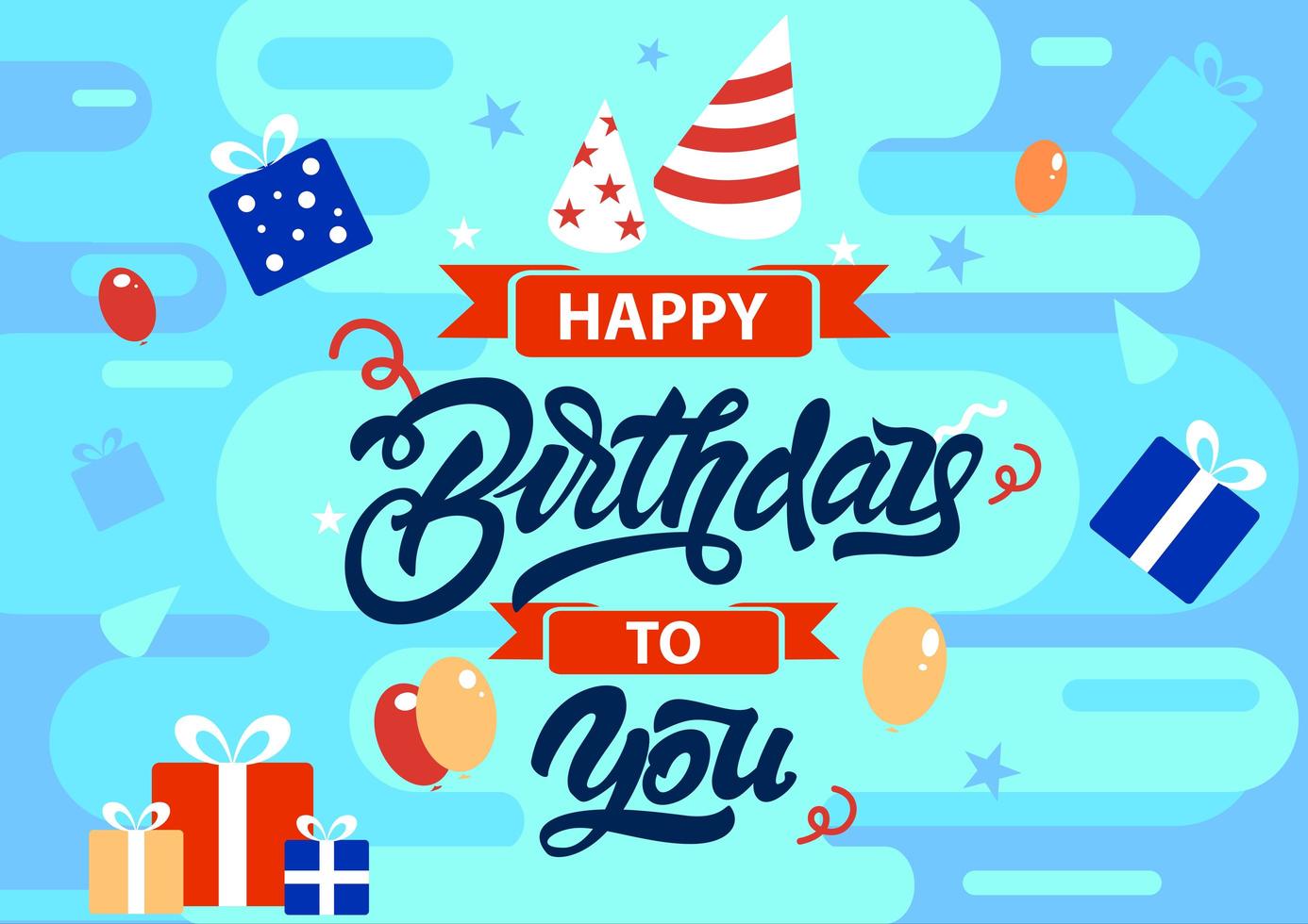 Happy birthday to you colorful background vector