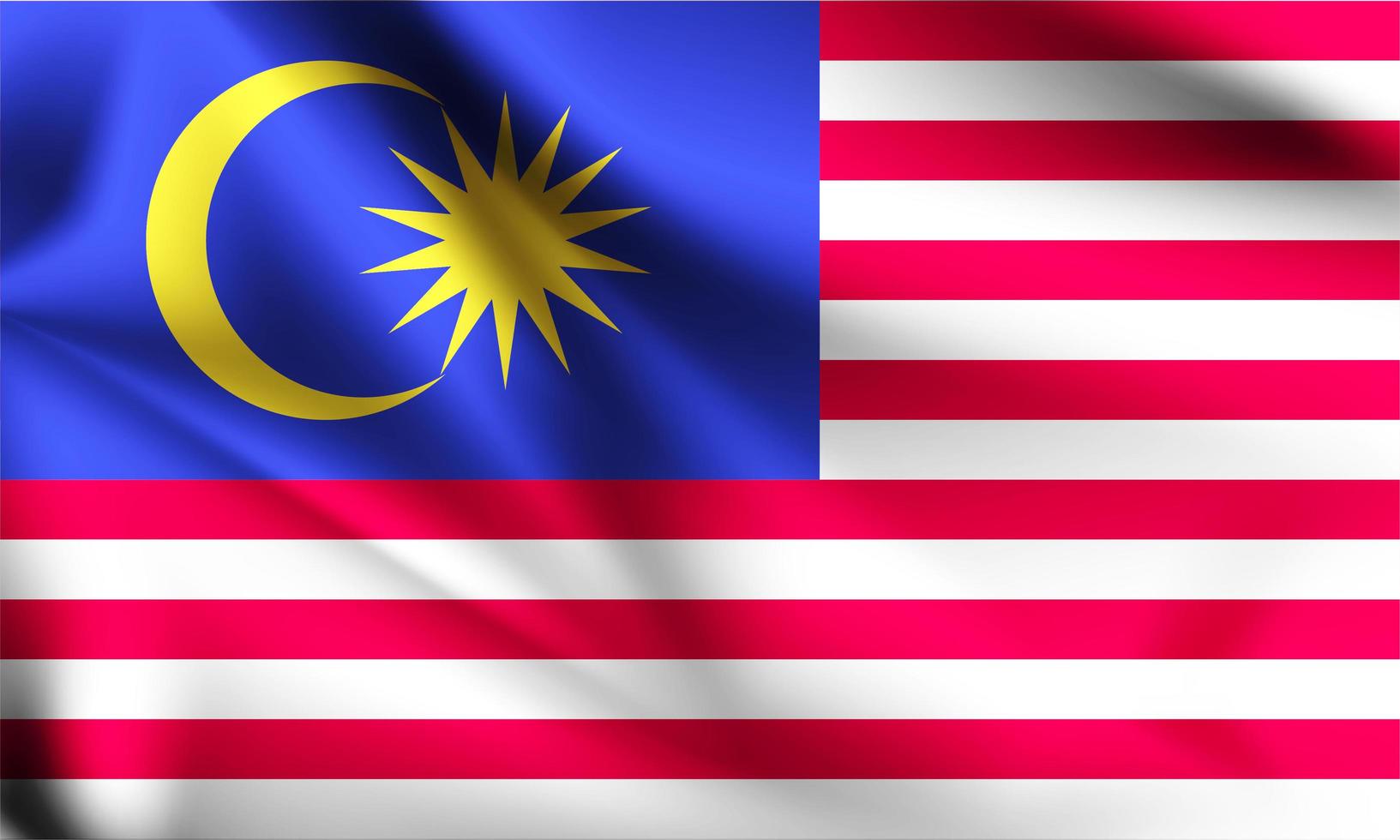 Malaysian 3d flag  vector