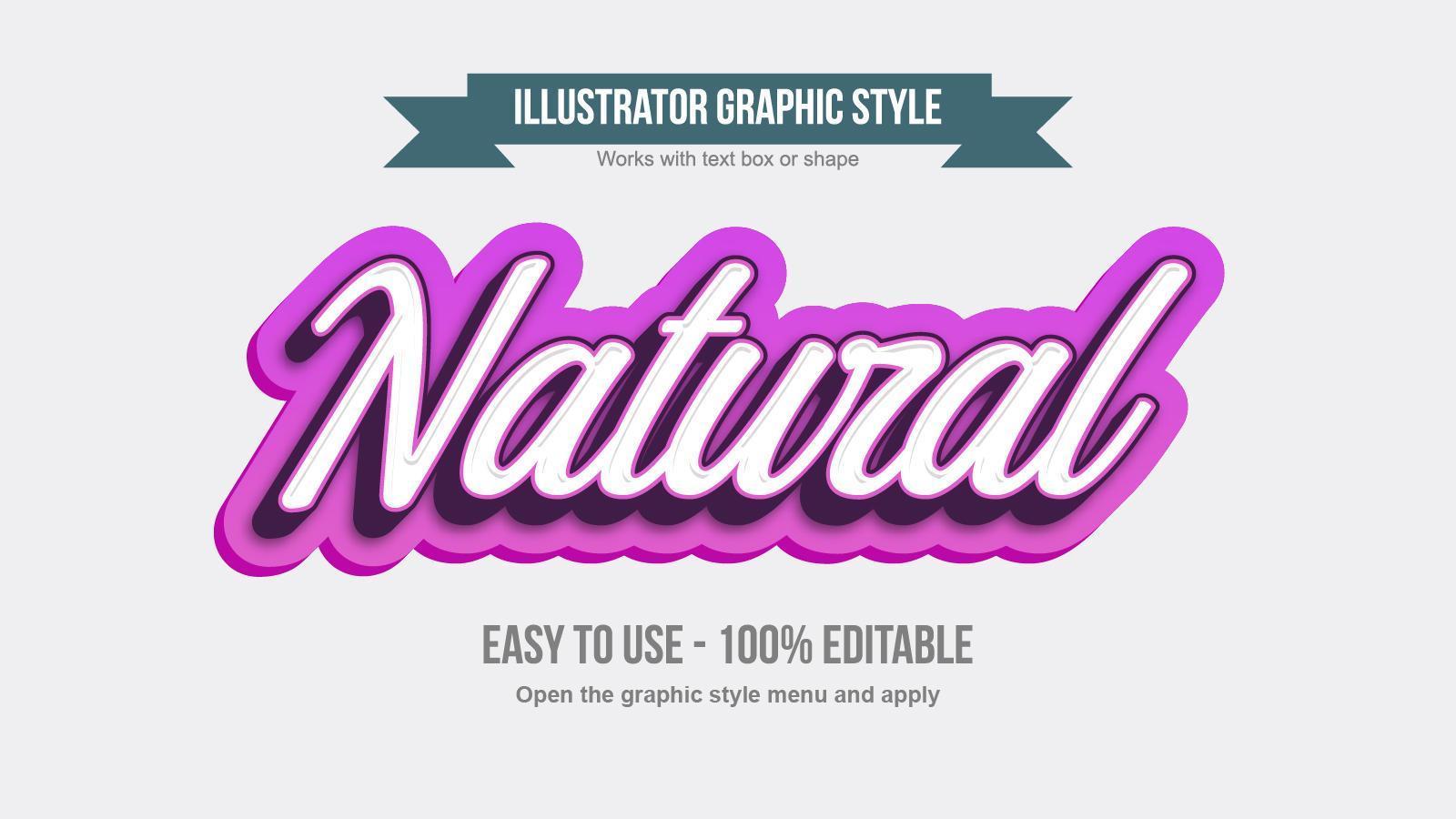 Pink and white italic cursive text effect vector