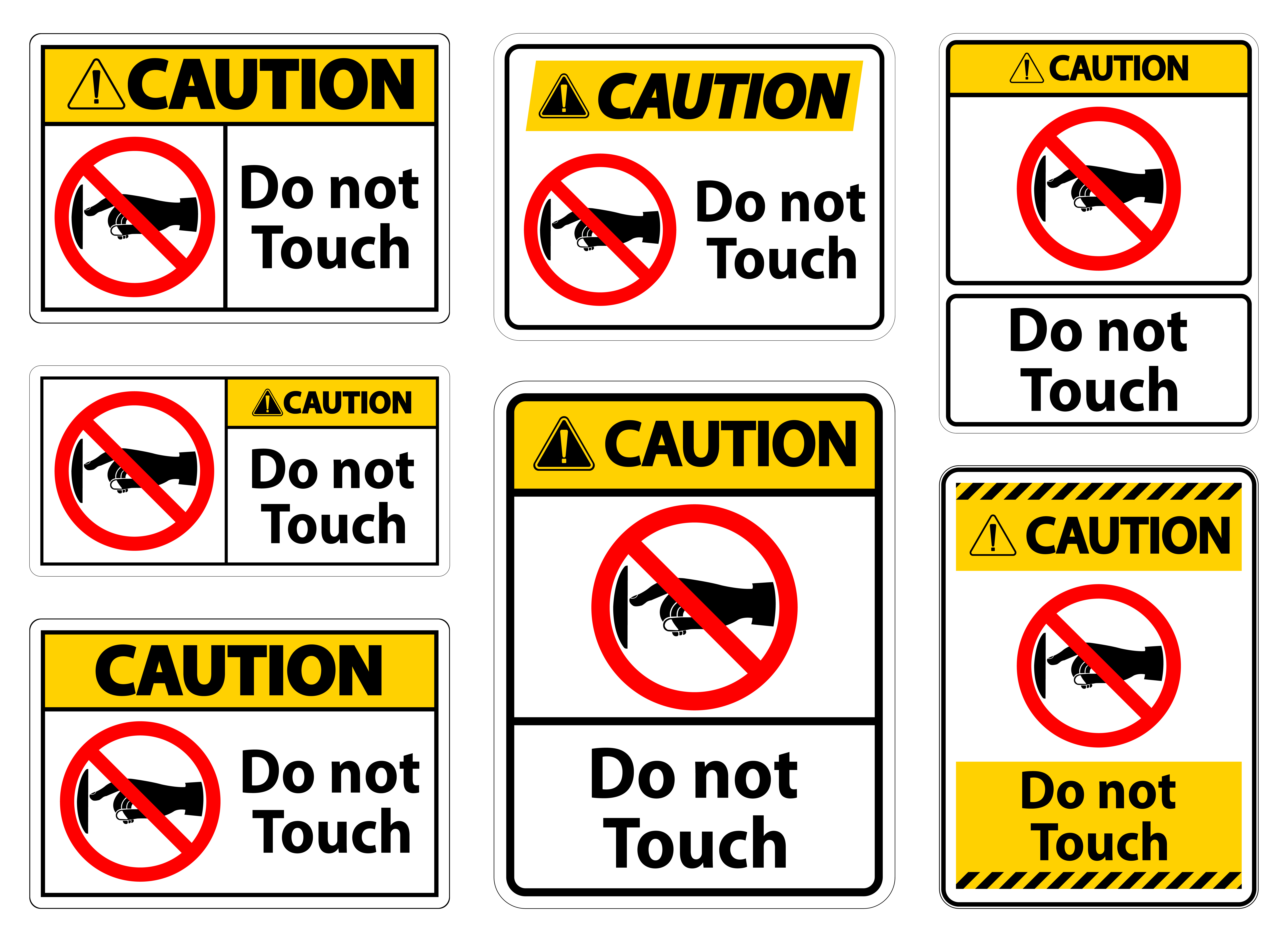 Caution do not touch sign 1229094 Vector Art at Vecteezy(09)