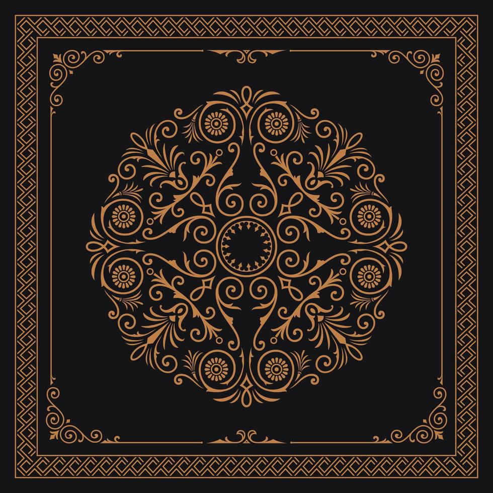 Circular gold pattern vector
