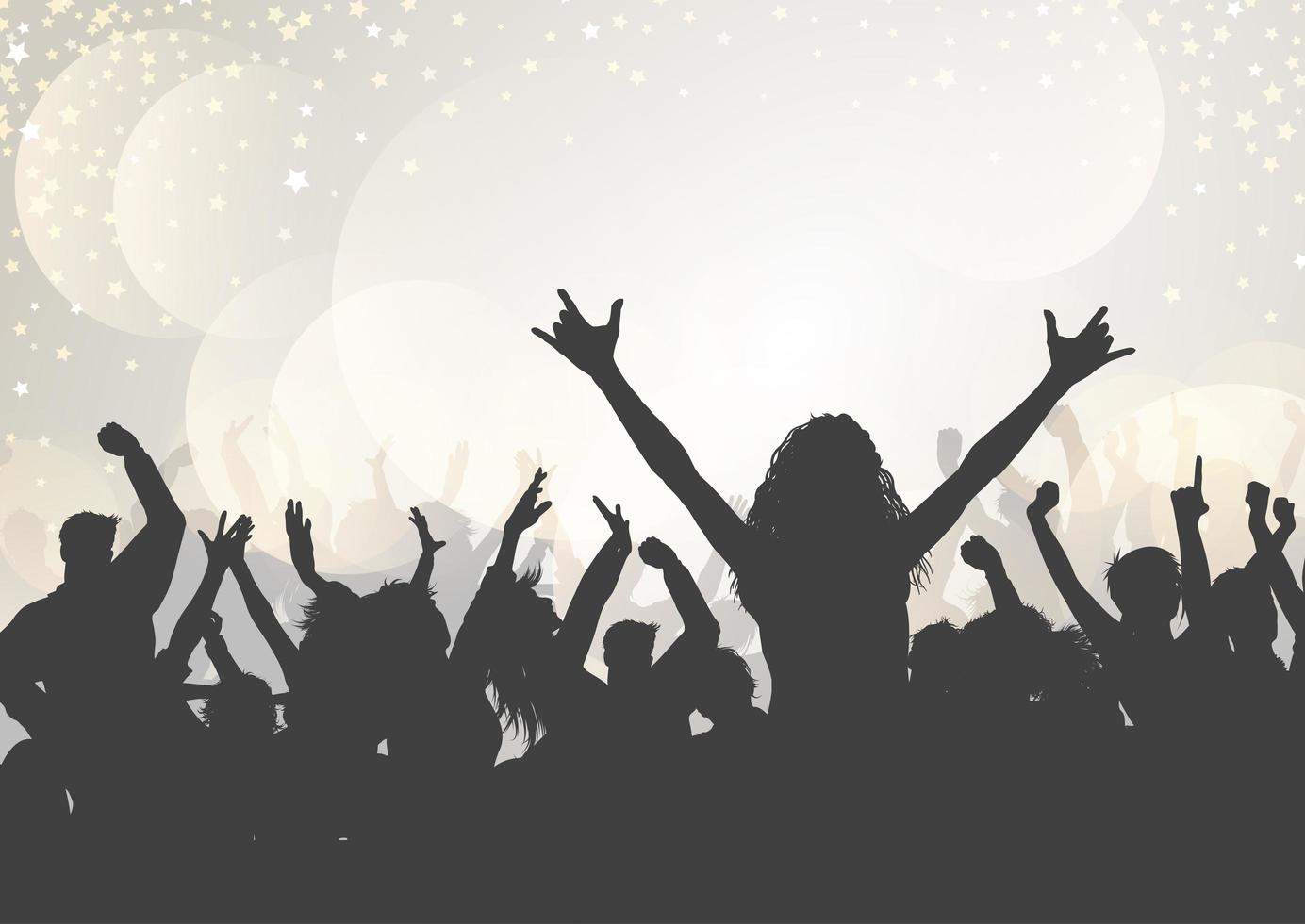 Party audience on a bokeh lights background vector