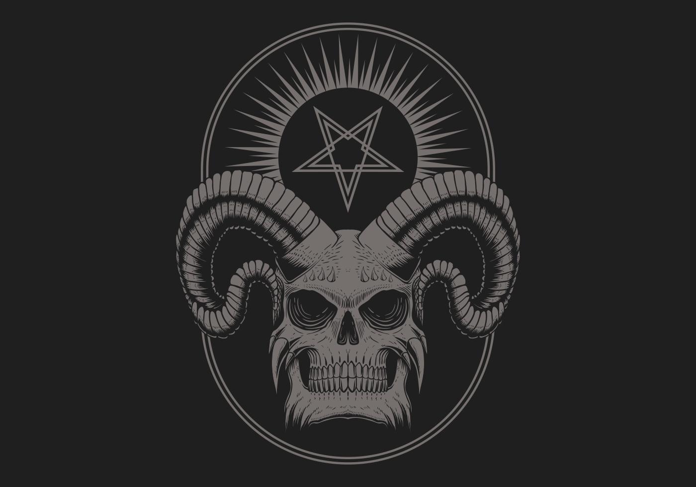 Satanic Devil Skull vector