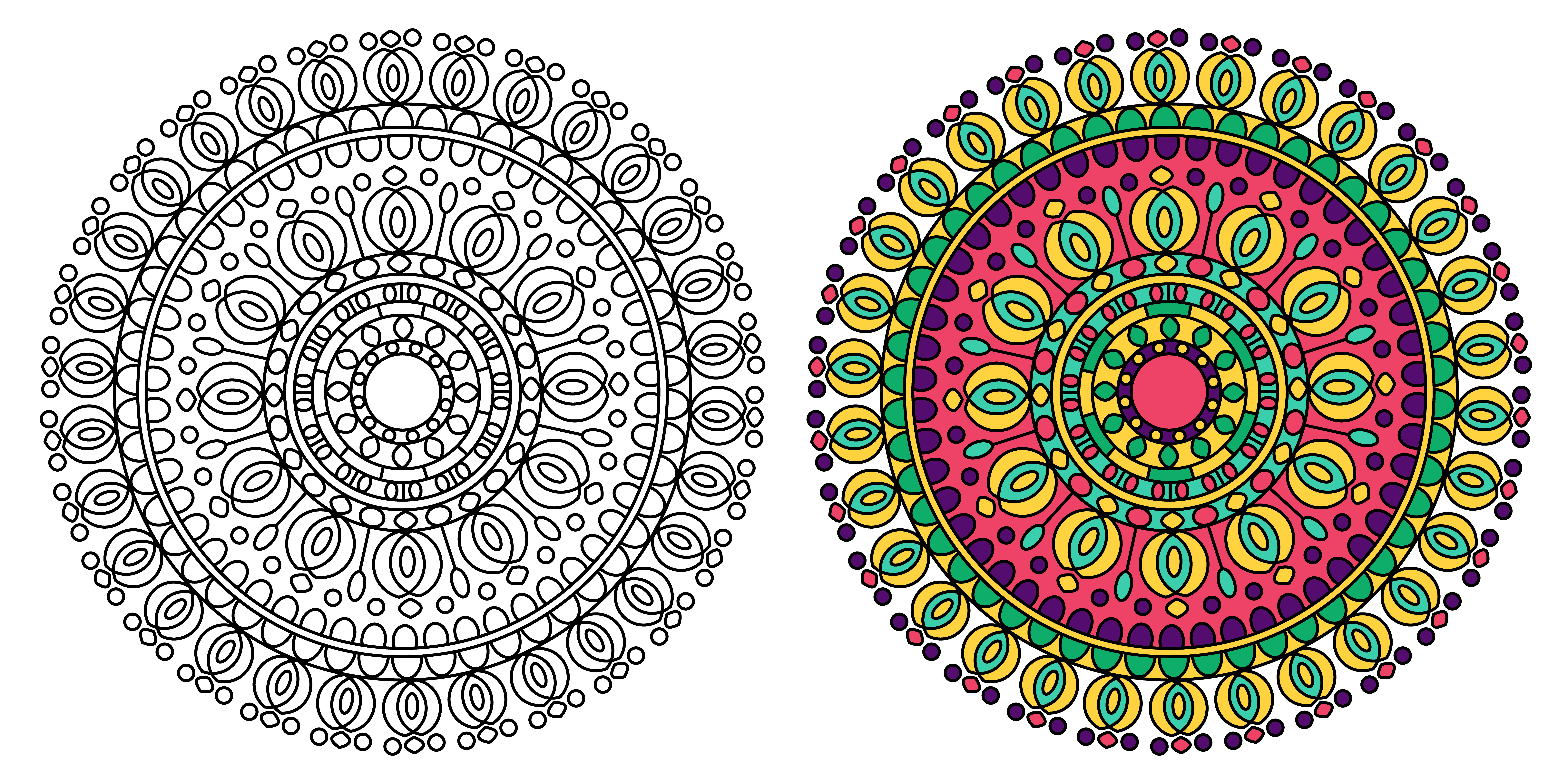 Round Yellow and Green Mandala Design 1229194 Vector Art at Vecteezy