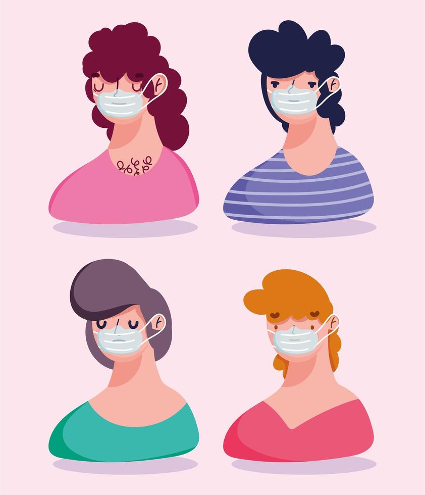 People wearing protective mask  vector