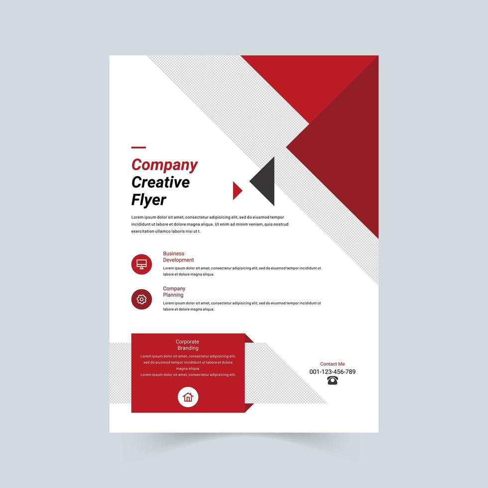 Folleto creativo de la empresa con diseño triangular vector