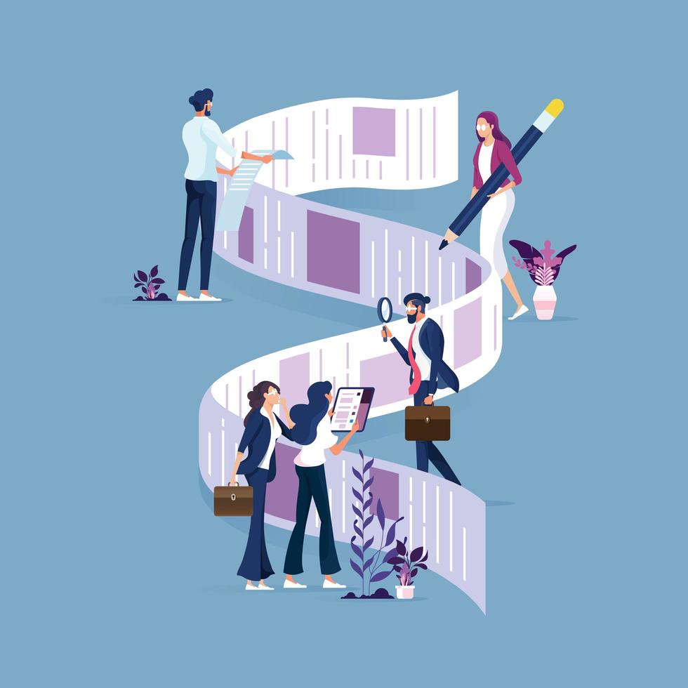 Business data analysis team vector