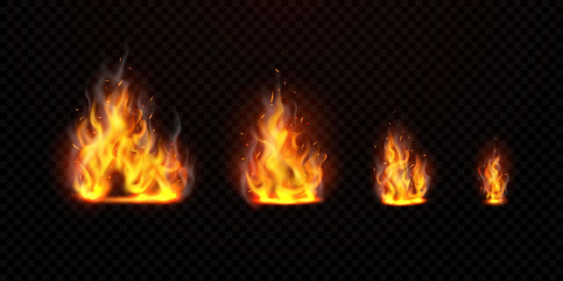 Virtual flame set Can be separated from a transparent background vector