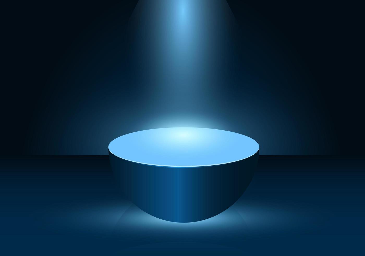 Empty glowing semisphere stand vector