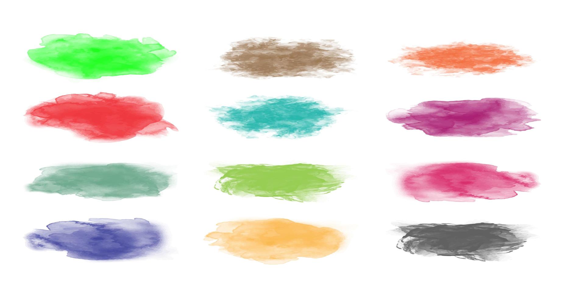 Set of colorful brush strokes vector