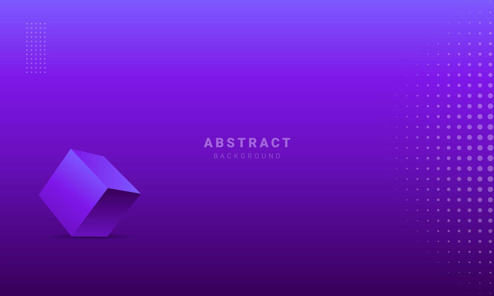 Purple gradient design with 3d shape vector