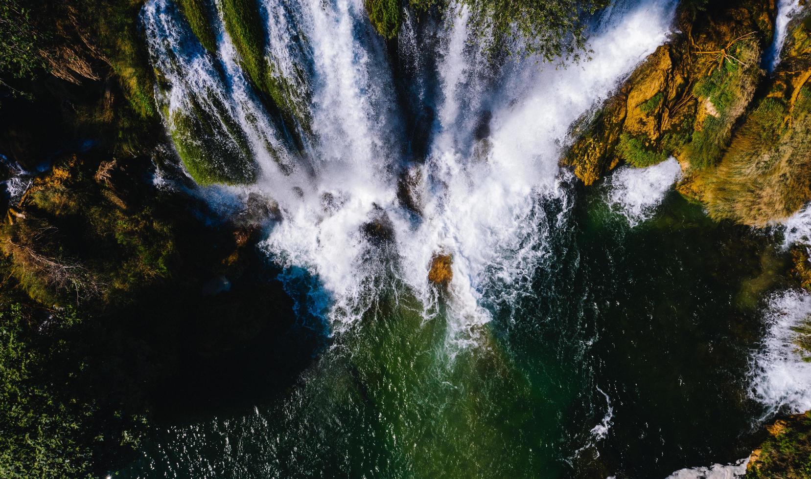 Aerial waterfalls during daytime photo