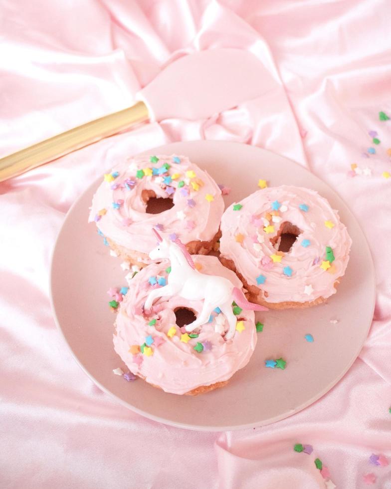 Doughnuts on a plate photo