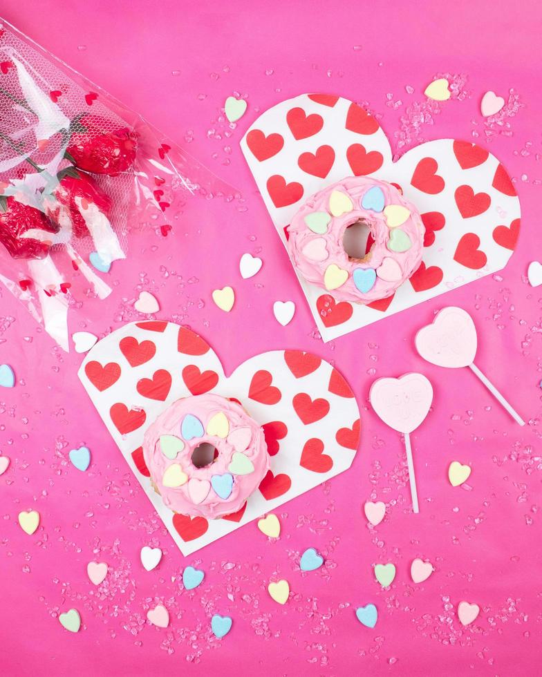 White and red hearts printed cloths photo