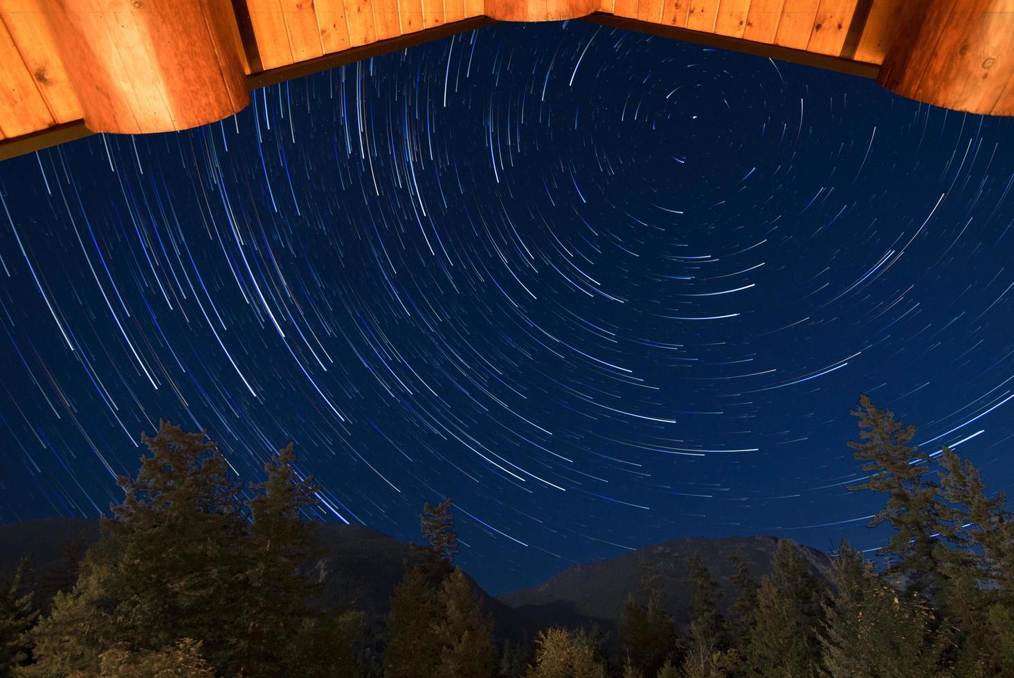 Time lapse of star trails photo