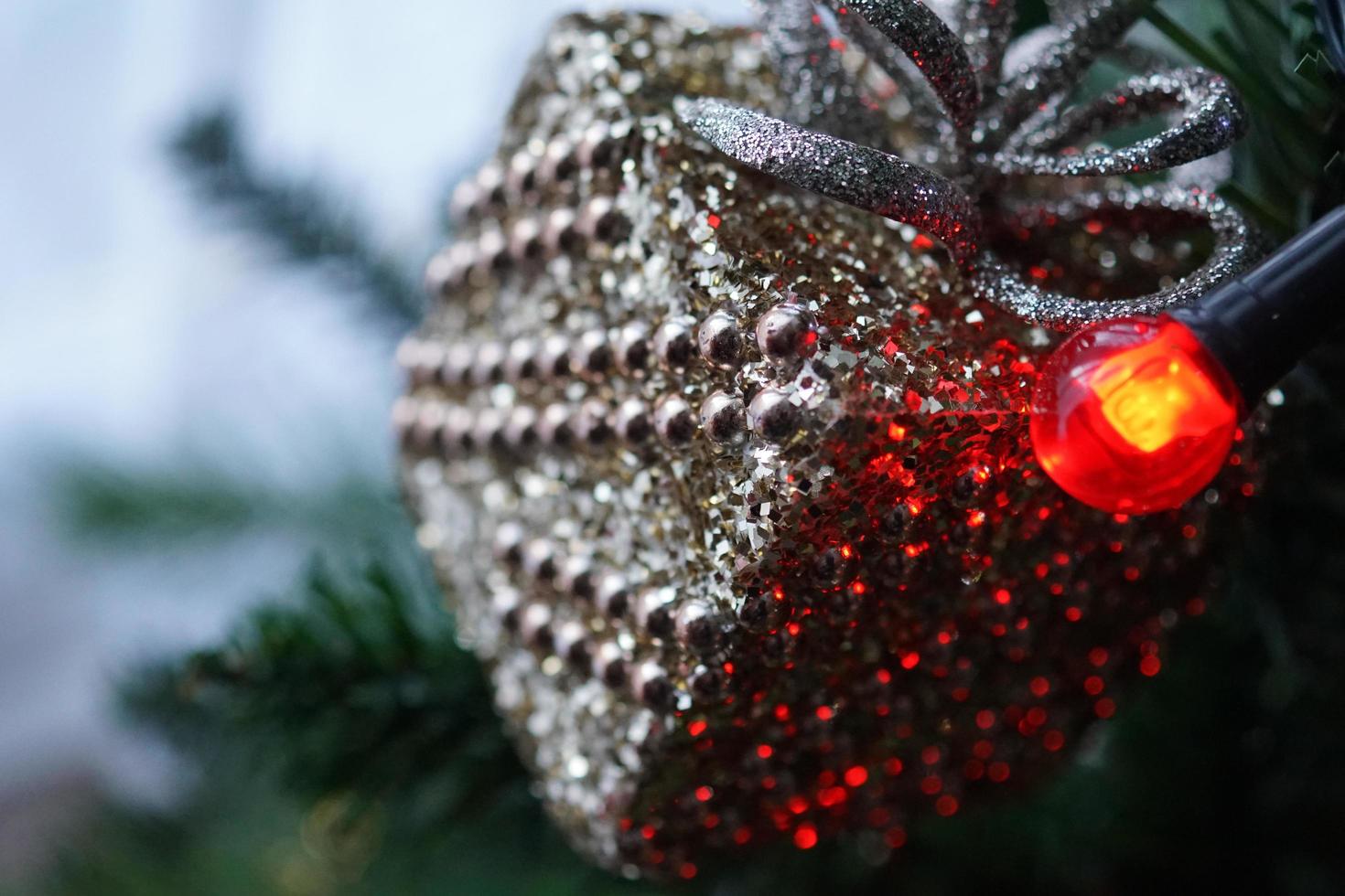 Close up view of Christmas tree photo