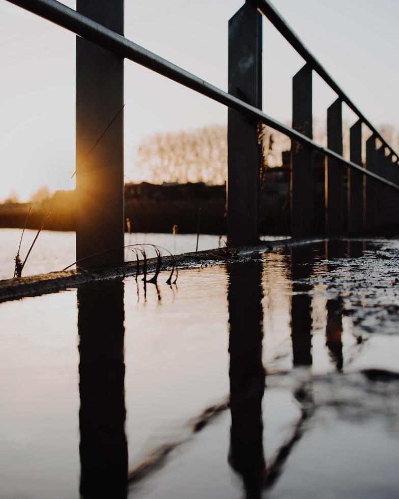 Black metal fence silhouette photo