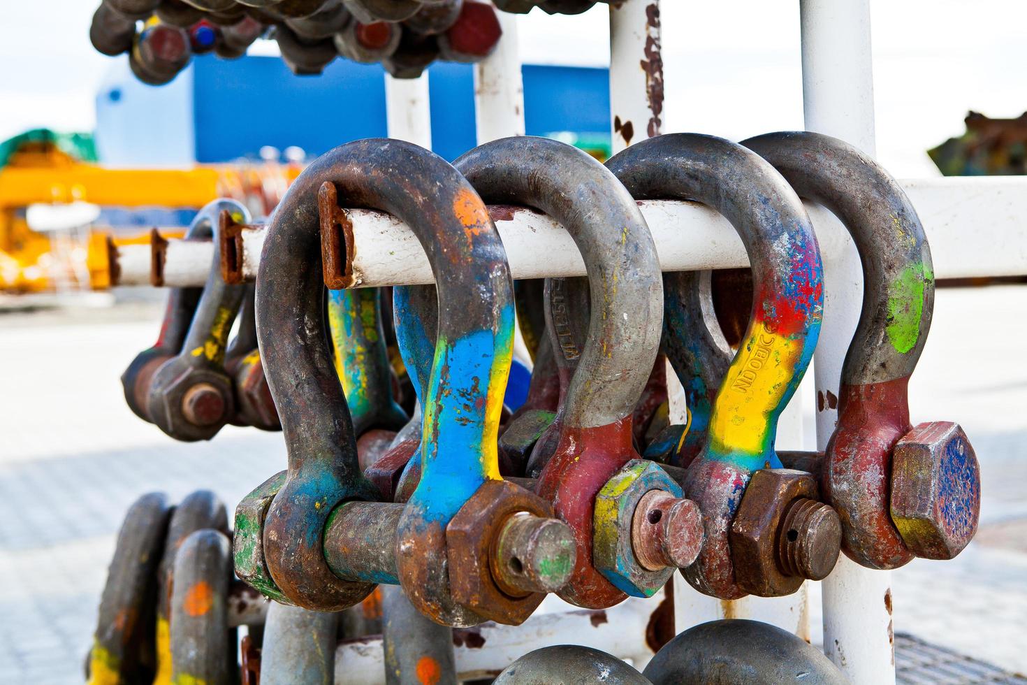 Assorted construction shackles photo