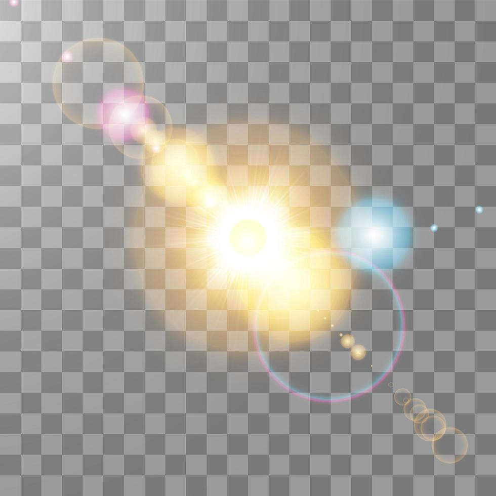 Colorful sunlight special lens flare light effect vector