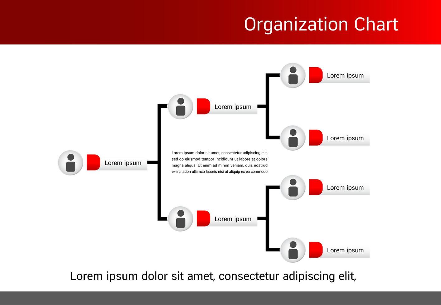 organigrama rojo y gris vector