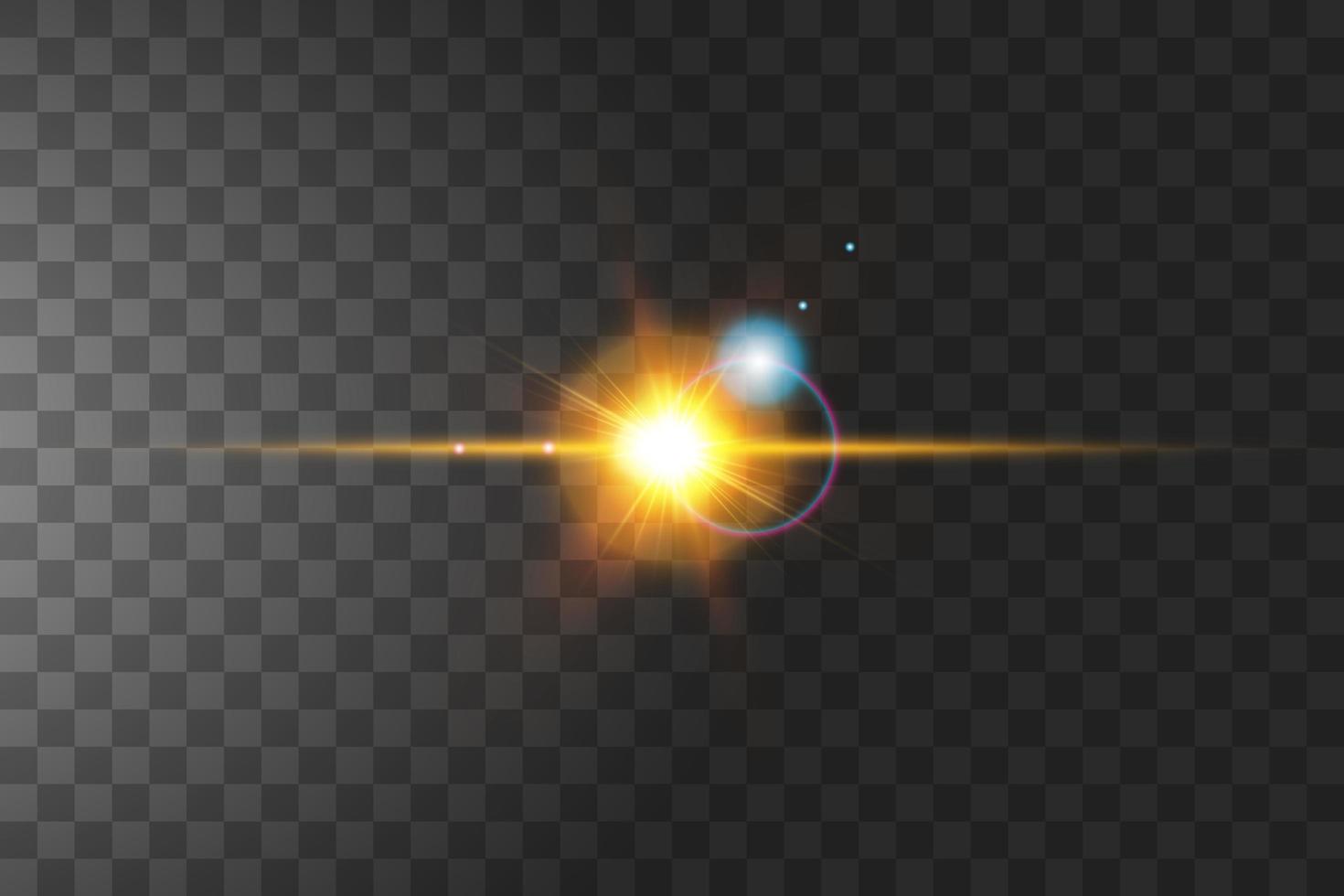 Sun flare isolated on transparency vector