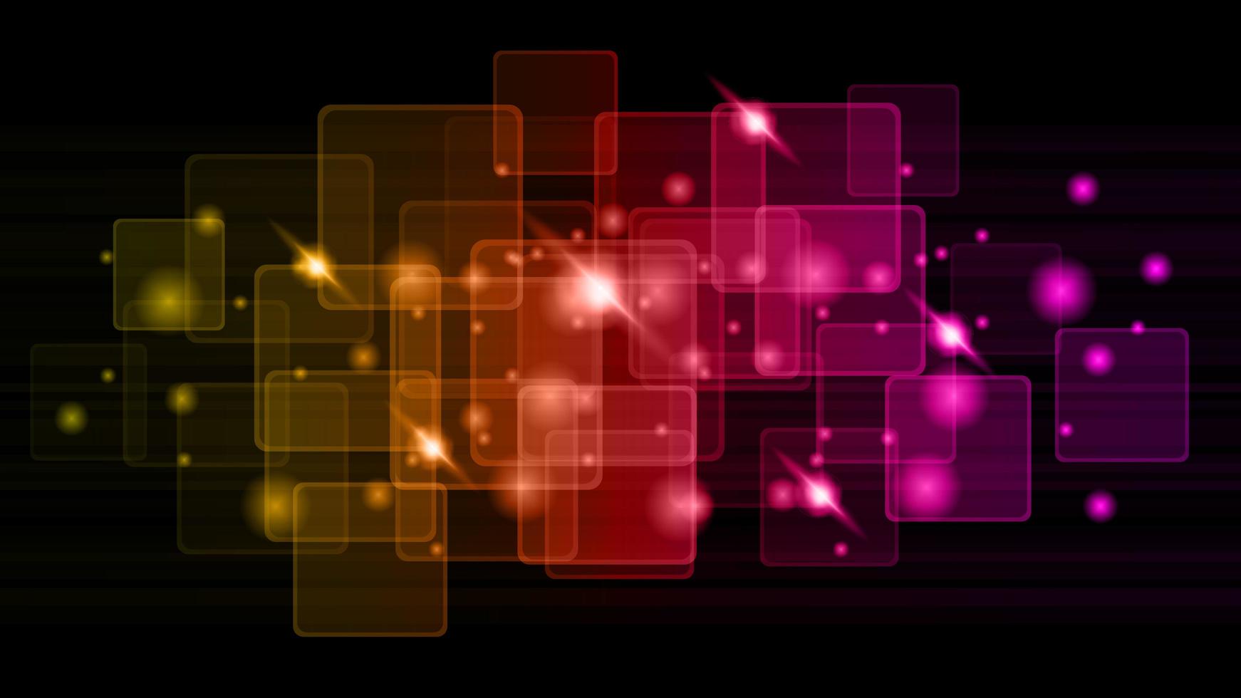 Colorful glowing overlapping transparent squares vector