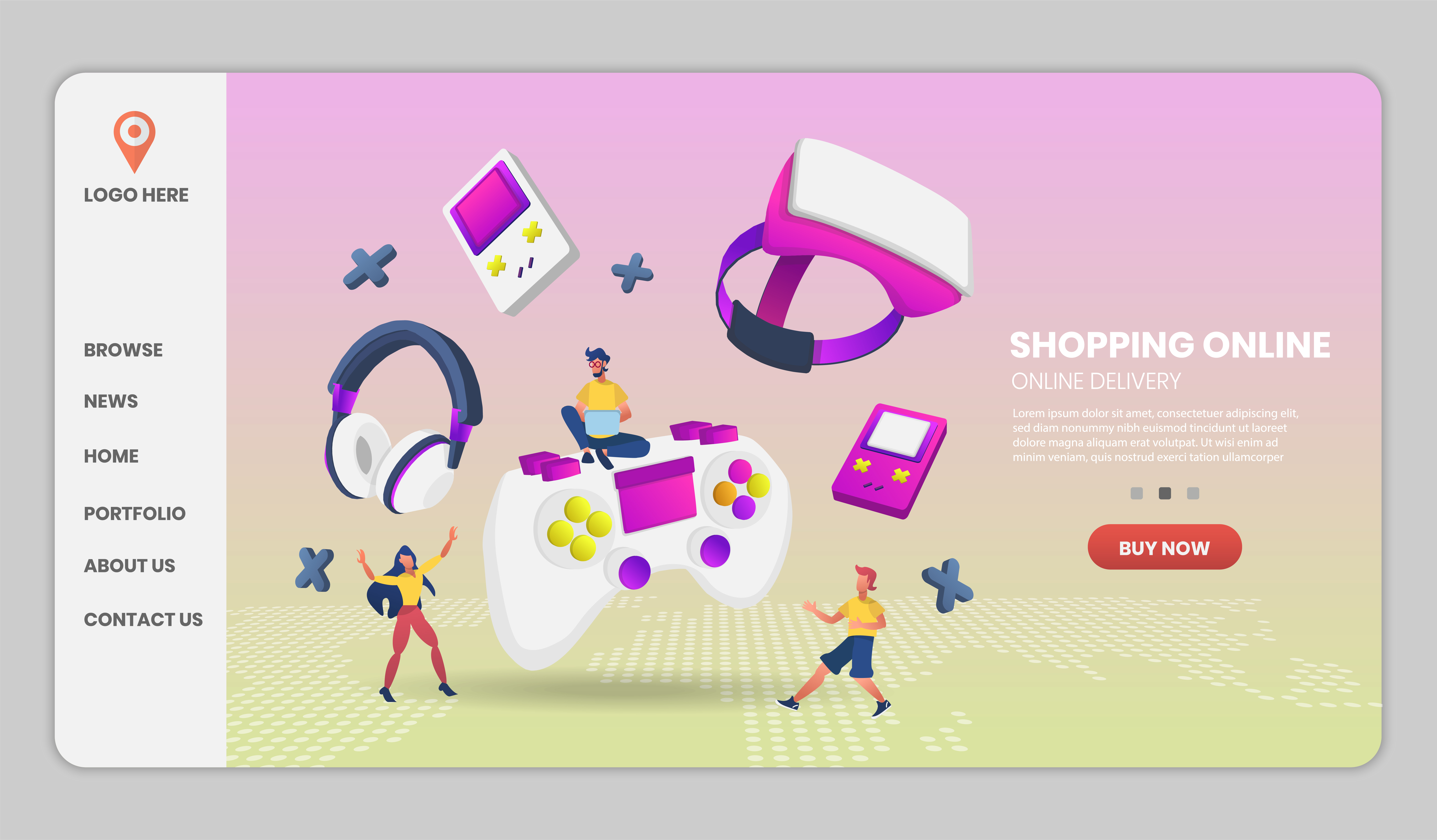 Video game online shopping and delivery concept 1233215 Vector Art at  Vecteezy