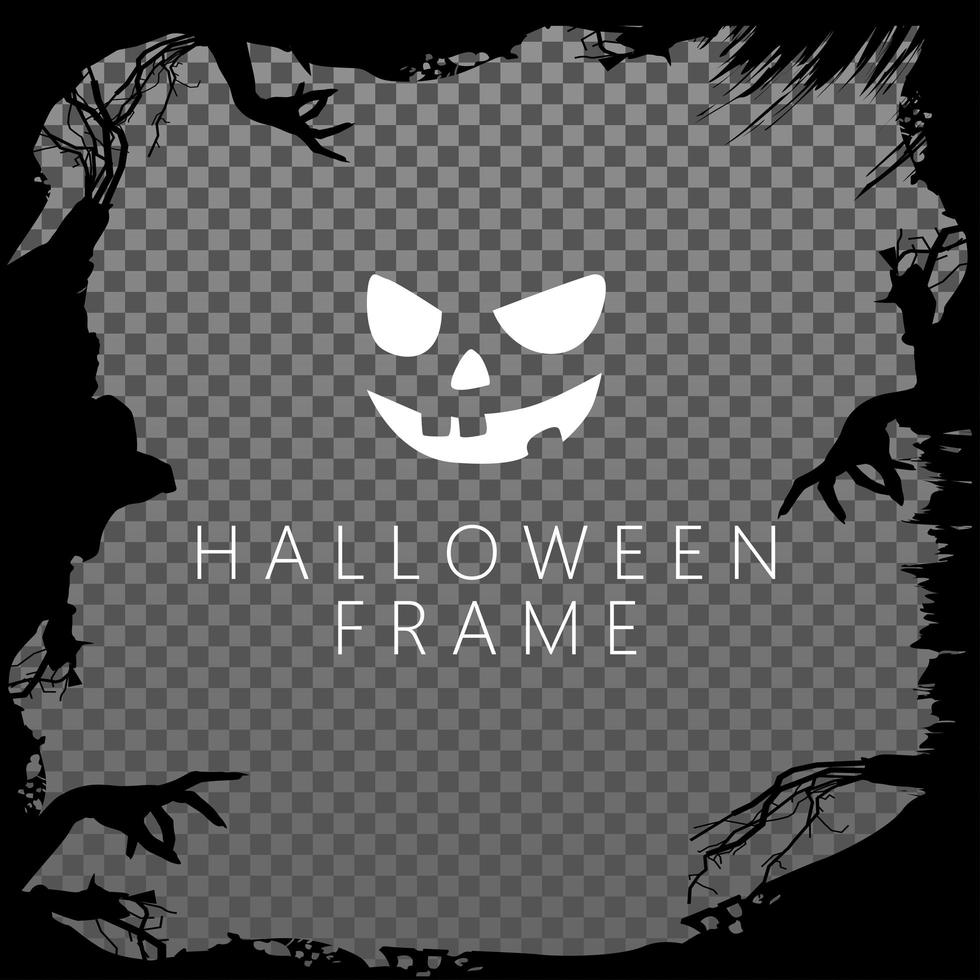 Black hand and branch Halloween frame vector