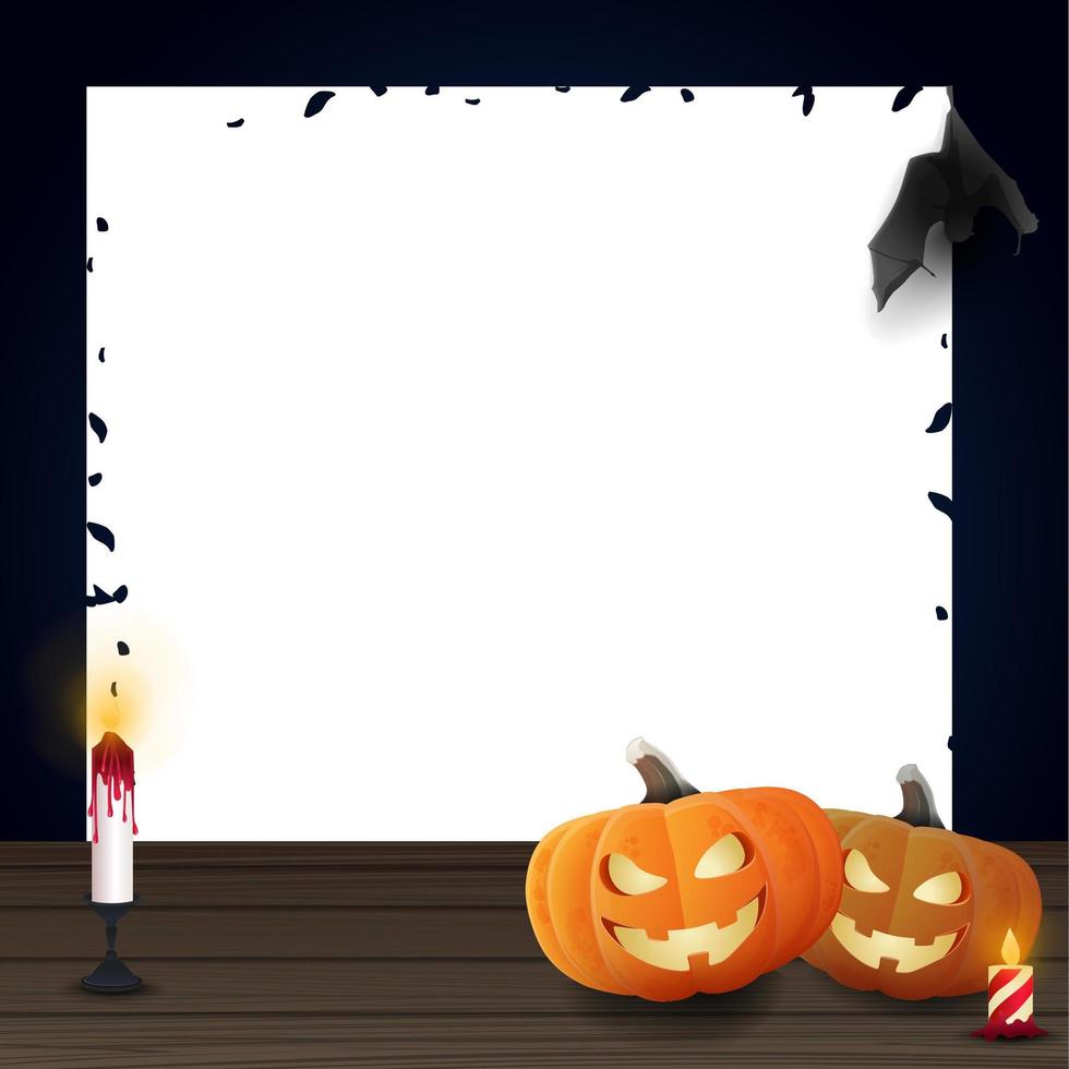 Halloween blank paper with pumpkins on table 1233232 Vector Art at Vecteezy