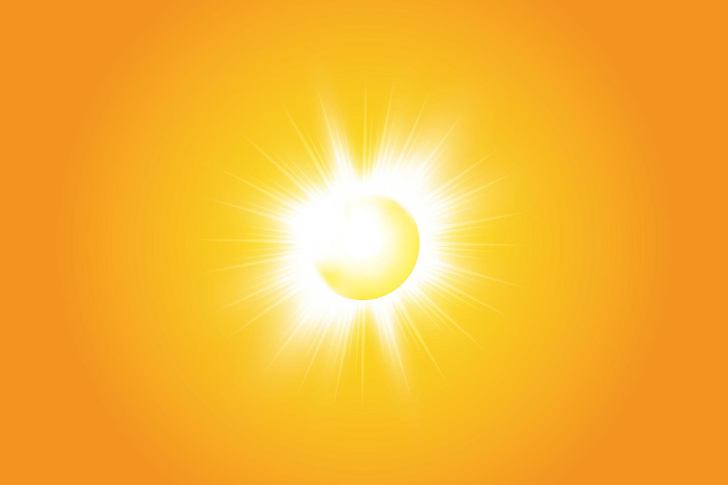 Bright shining sun on yellow vector