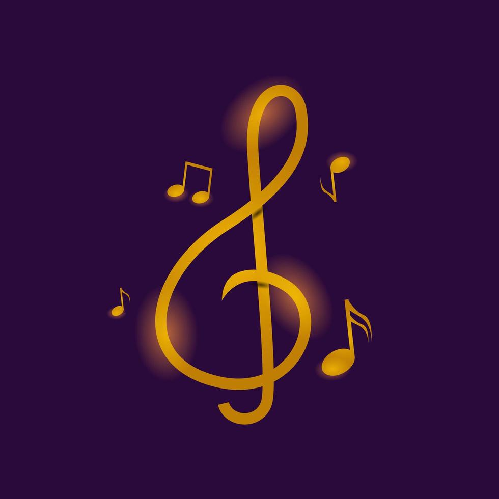 Glowing Golden Note Music Design 1233267 Vector Art At Vecteezy